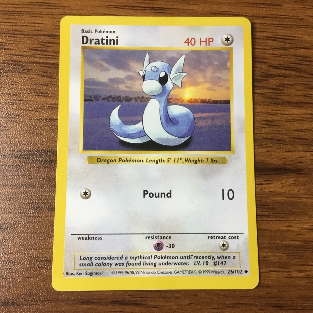Pokémon Dratini 1999 Shadowless
